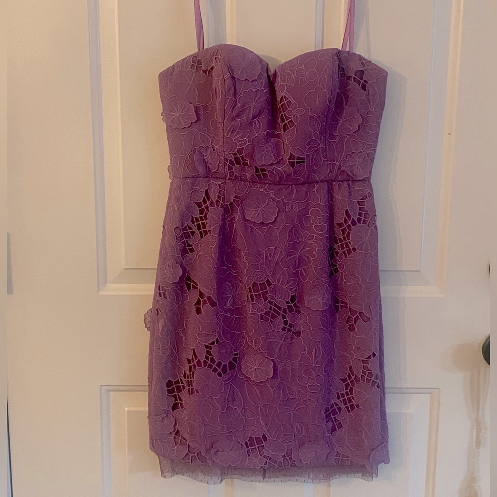 BCBGMAXAZRIA Purple Strapless Dress